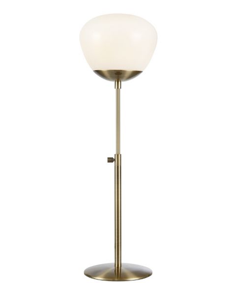 Rise bordlampe, høyde 60 cm, Antikk / Opalhvitt glass