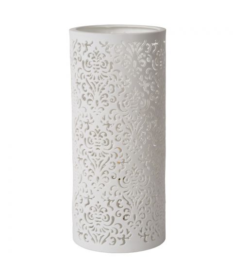 Kant bordlampe, høyde 28 cm, Hvit keramikk