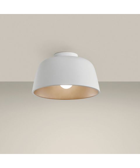 Miso taklampe, diameter 28 cm, Hvit/Gull
