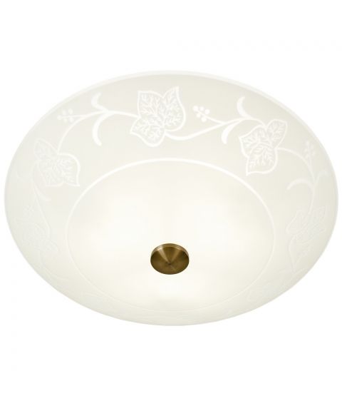 Vinranka plafond, diameter 50 cm, Hvit / Antikk