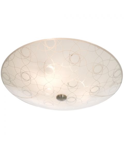 Oxalis plafond, diameter 42 cm, Hvit / Stål