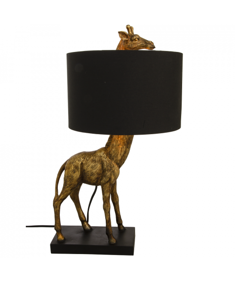 Affe bordlampe, høyde 50 cm, Gull / Sort