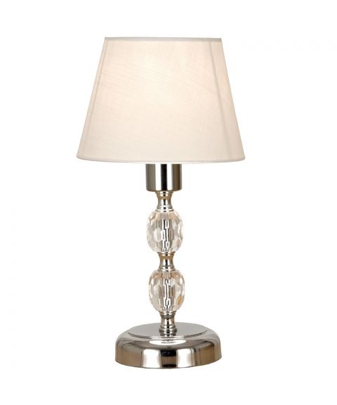 Johanna bordlampe, høyde 30 cm, Krom / Hvit