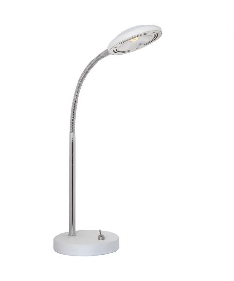 Hero LED bordlampe, høyde 38 cm, Hvit / Krom