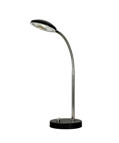 Hero LED bordlampe, høyde 38 cm, Sort / Krom