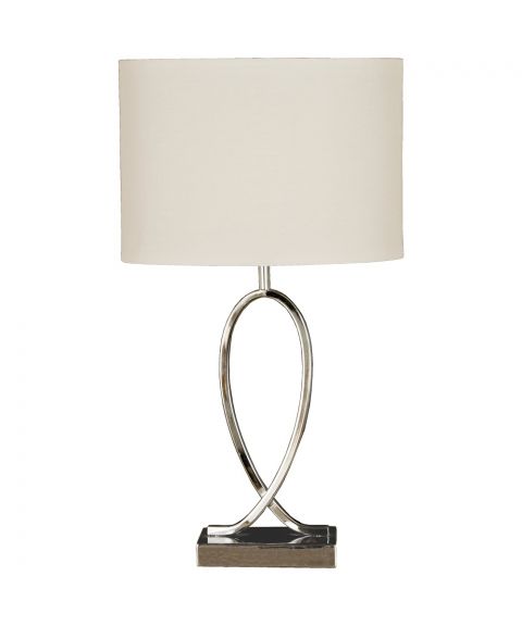 Posh bordlampe, Krom / Hvit