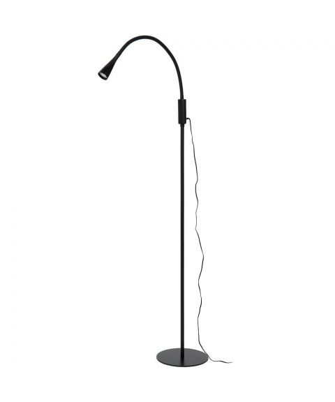 Zozy gulvlampe / leselampe, høyde 145 cm, 3000K 250lm, Step-dim, Sort