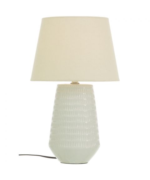 Mona bordlampe, høyde 45 cm, Hvit med hvit skjerm