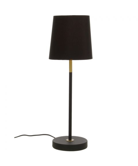 Eketorp bordlampe med tekstilskjerm, høyde 48 cm, Sort / Matt messing