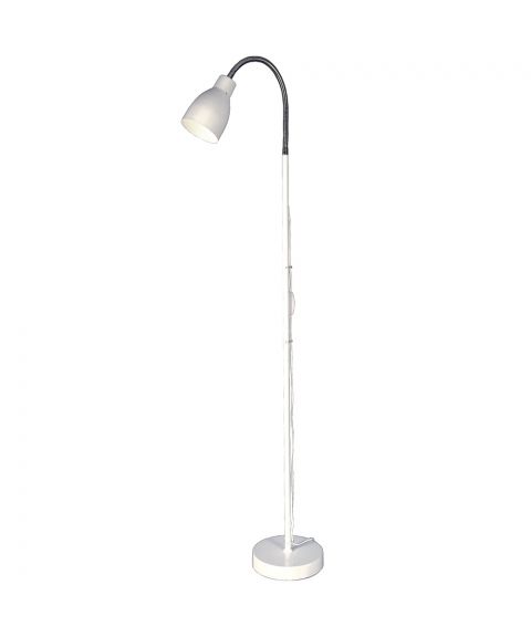 Sarek gulvlampe, høyde 136 cm, Hvit / Stål