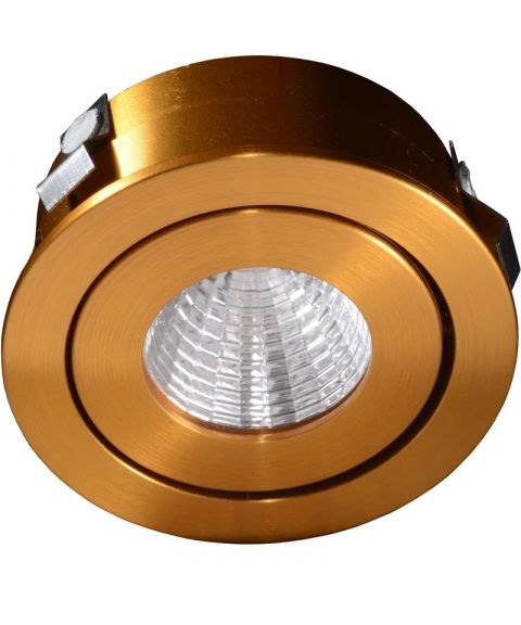 Utah mini downlight, 3W LED, 2700K, 10° tilt, 20° lysspredning, Gull