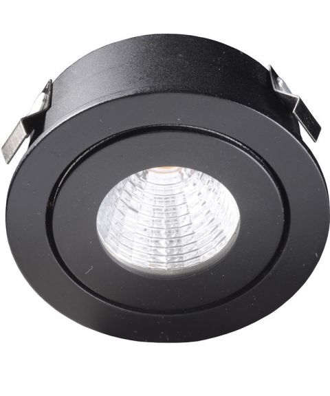 Utah mini downlight, 3W LED, 2700K, 10° tilt, 20° lysspredning, Sort