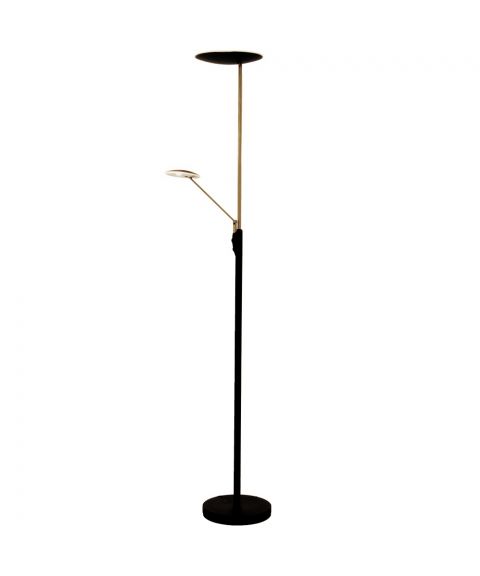 Cadiz uplight gulvlampe, høyde 186 cm, Sort / Matt messing
