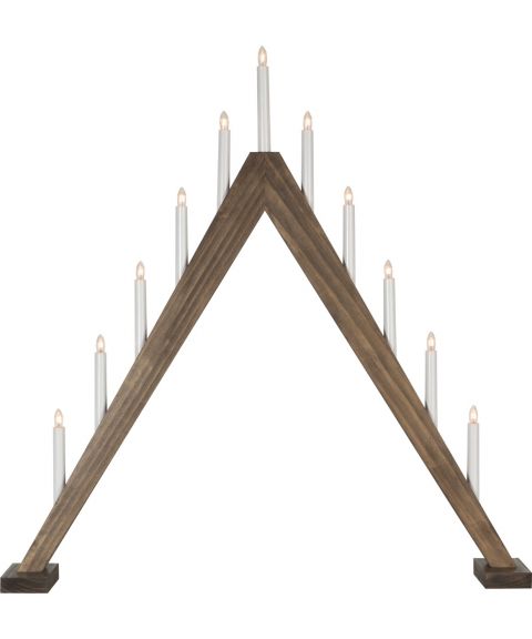 Trill lysestake med 11 lys, høyde 79 cm, Brunbeiset