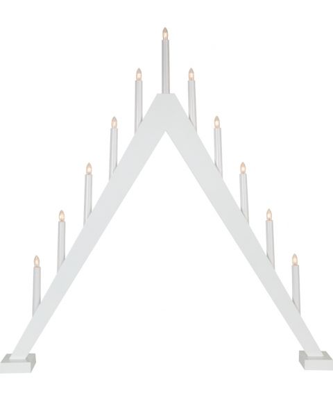 Trill lysestake med 11 lys, høyde 79 cm, Hvit