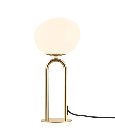 Shapes bordlampe, høyde 47 cm, Messing / Opalhvit