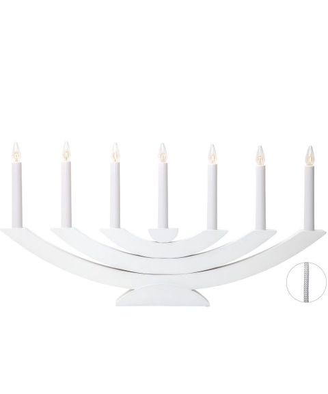 Navida lysestake med 7 lys, høyde 30 cm, Hvit