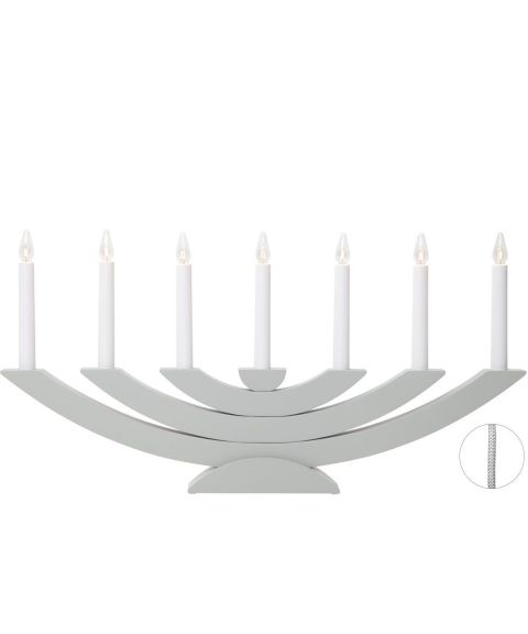 Navida lysestake med 7 lys, høyde 30 cm, Grå