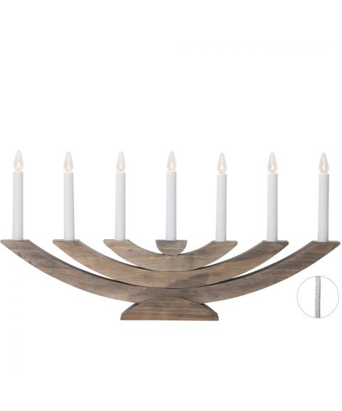 Navida lysestake med 7 lys, høyde 30 cm, Brun