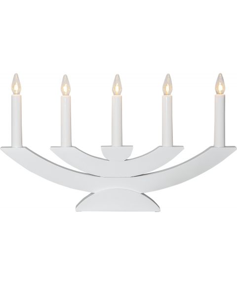 Navida lysestake med 5 lys, høyde 24 cm, Hvit