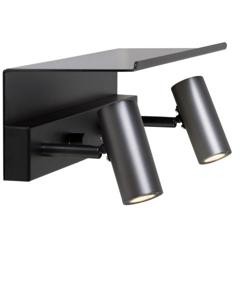 Vegghylle til dobbel vegglampe, Matt sort