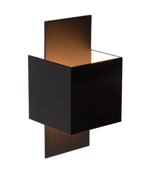 Cubo vegglampe for fast montering, Hvit innside/Sort