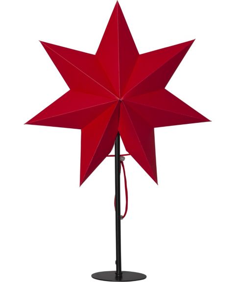 Mixa stjerne på fot, høyde 50 cm, Rød