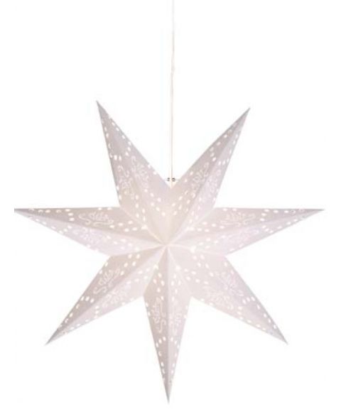 Romantic papirstjerne, diameter 54 cm, med oppheng, Hvit