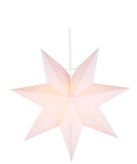 Bobo papirstjerne, diameter 34 cm, med oppheng, Hvit