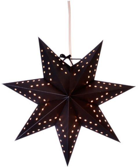 Bobo papirstjerne, diameter 34 cm, med oppheng, Sort