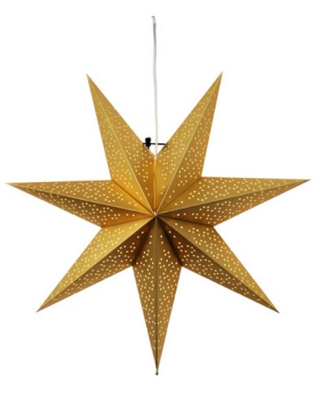 Dot papirstjerne, diameter 54 cm, med oppheng, Gull