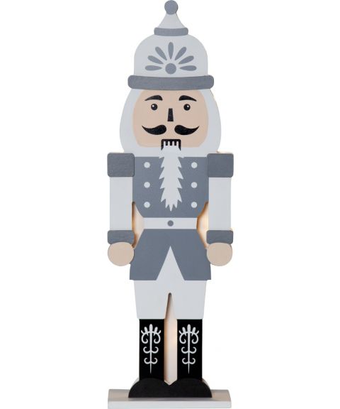Nutcracker borddekorasjon, høyde 52 cm, hvit/grå