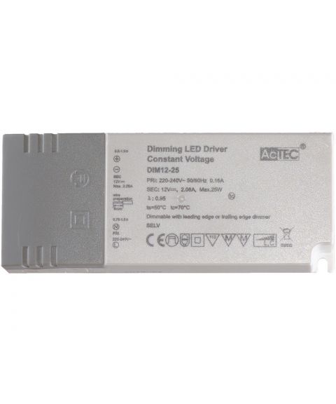 LED transformator 12V DC 25W AcTEC, dimbar