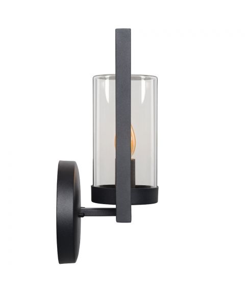 Nispen vegglampe, høyde 33 cm, IP44, Sort