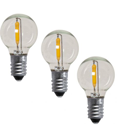 Reservepære LED 23-55V 0,5W E10, varmhvitt lys 1900K, 3-pk