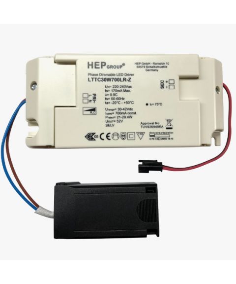 LED driver 700mA 30W (30-42V), HEP, dimbar