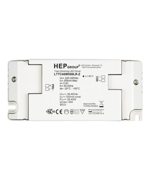 HEP LED driver 40W/900mA - PHASE CUT dimmable