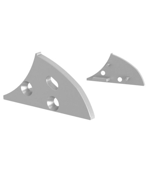 Endestykker for Lumistar 3720, 2-pk, Sølvgrå