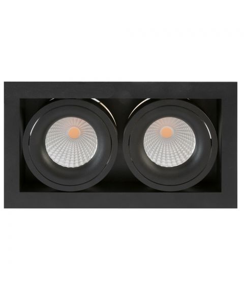 Dakota duo downlight, 30°, 2x6W LED, Colour toning, dimbar, Sort