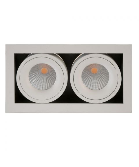Dakota duo downlight, 30°, 2x6W LED, Colour toning, dimbar, Hvit/Sort