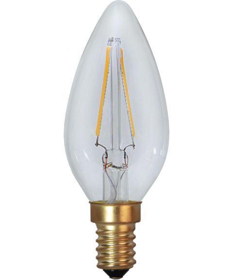 SLETTES - Mignon E14 C35 2W LED 120lm 2100K, Klar - UTGÅTT