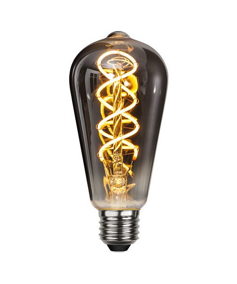 Dekorpære Edison E27 ST64 Spiral LED 2W 45lm 2100K Røykfarget, dimbar