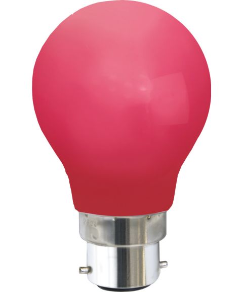 Decoration Normal B22 A55 0,9W 3lm, Rød polykarbonat