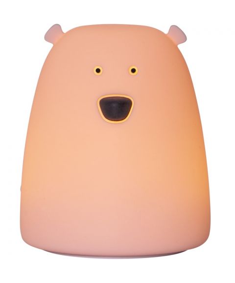 Functional Bear nattlampe liten, for batteri, høyde 10 cm, Farget+Varmhvitt lys