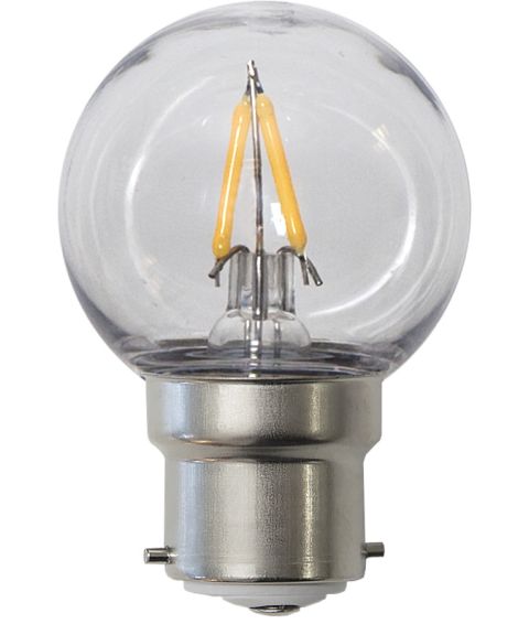 Decoration Krone B22 G45 LED 1,4W 120lm 2700K, Klar polykarbonat