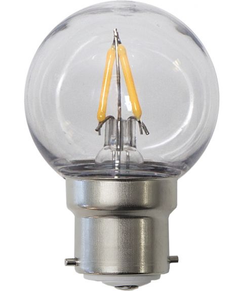 Decoration Krone B22 G45 LED 1W 70lm 2200K, Klar polykarbonat