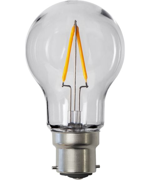 Decoration Normal B22 A55 LED 1W 80lm 2200K, Klar polykarbonat