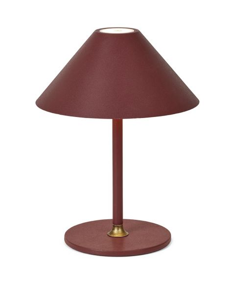 Hygge oppladbar bordlampe, høyde 20 cm, Mørk rød