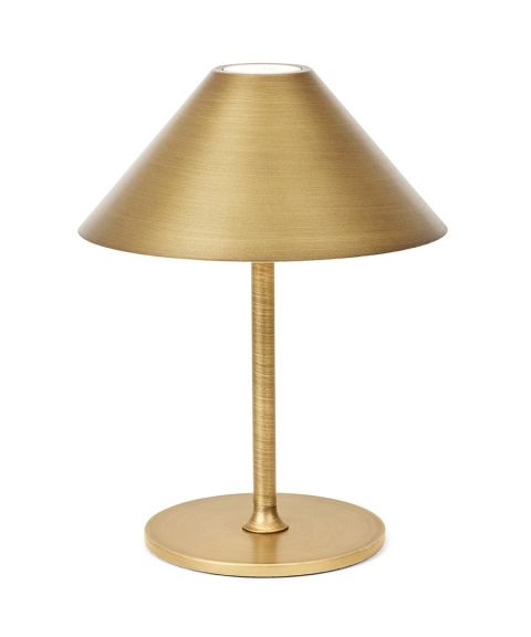Hygge oppladbar bordlampe, høyde 20 cm, Antikk messing