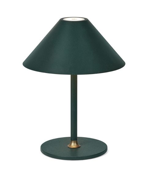 Hygge oppladbar bordlampe, høyde 20 cm, Mørk grønn